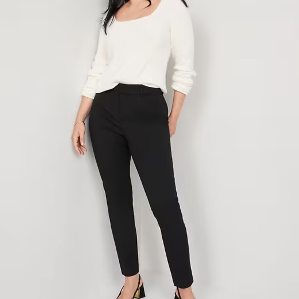 NWT Old Navy Black Women's High-Waisted Pixie Skinny Pants 14 Tall - Picture 3 of 3